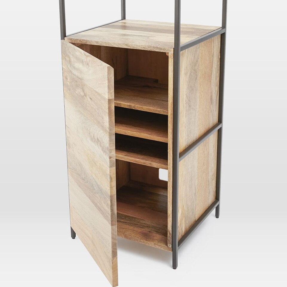 Industrial Modular Media Set w/ Open + Closed Storage (211 cm) West